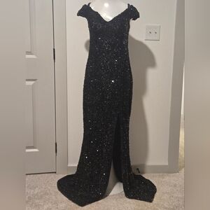 Elegant Black Sequin Gown